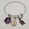 Delta Shield Violet Fortitude Charm Bracelet