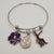 Delta Shield Violet Fortitude Charm Bracelet