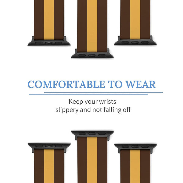 Brown and Gold Silicone Apple Watch Band