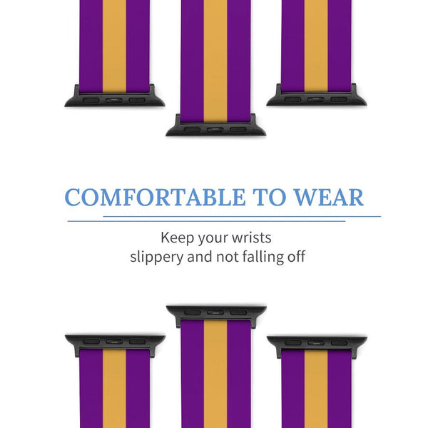 Purple and Gold Silicone Apple Watch Band