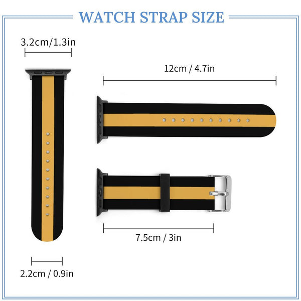 Black and Gold Silicone Apple Watch Band