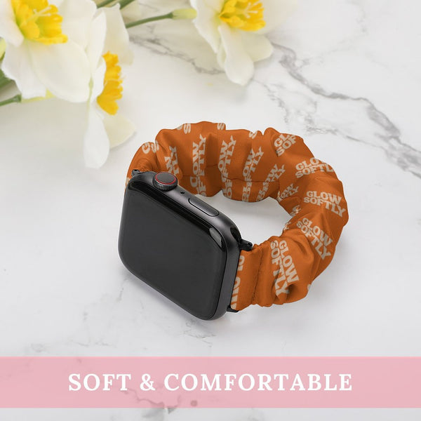 Orange Glow Softly Scrunchie Apple Watch Band
