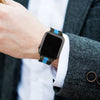 Camo with Teal Stripe Silicone Apple Watch Band