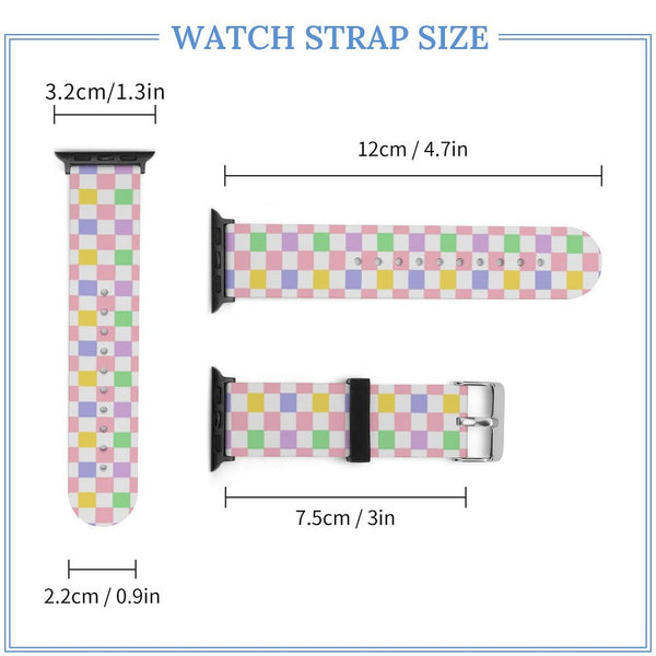 Multi-Colored Checkered Silicone Apple Watch Band