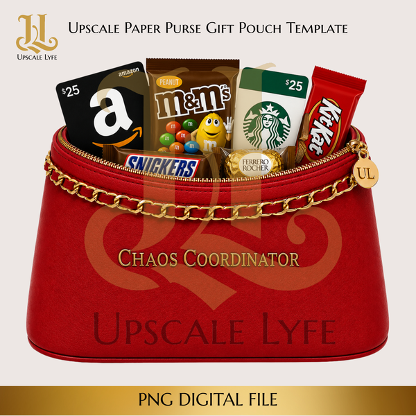 Chaos Coordinator Paper Purse Template Digital Download PNG Instant Digital Only File