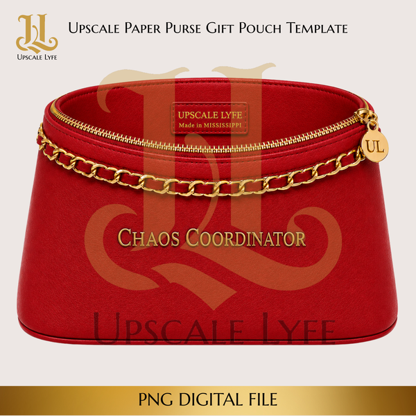 Chaos Coordinator Paper Purse Template Digital Download PNG Instant Digital Only File