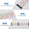 Multi-Colored Checkered Silicone Apple Watch Band