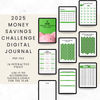 2025 Money Savings Challenge Digital Journal - Green