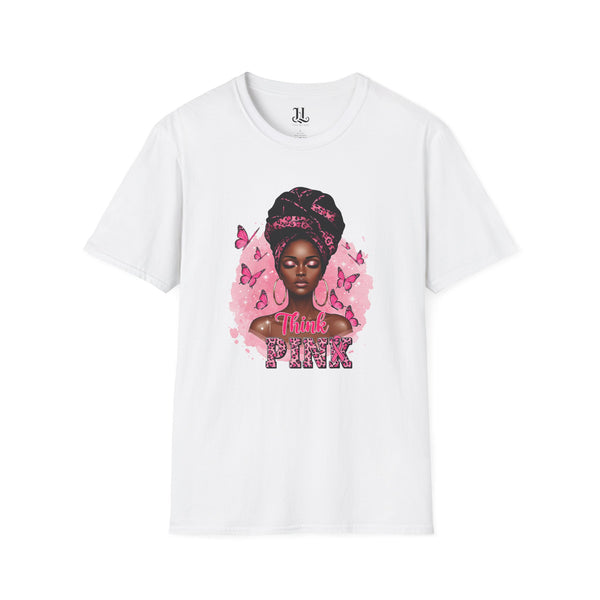 Breast Cancer Awareness Empowerment T-Shirt - Think Pink Design, Inspirational Apparel, Feminine Fashion, Gift for Her, Casual Wear, Everyday Motivational Tee