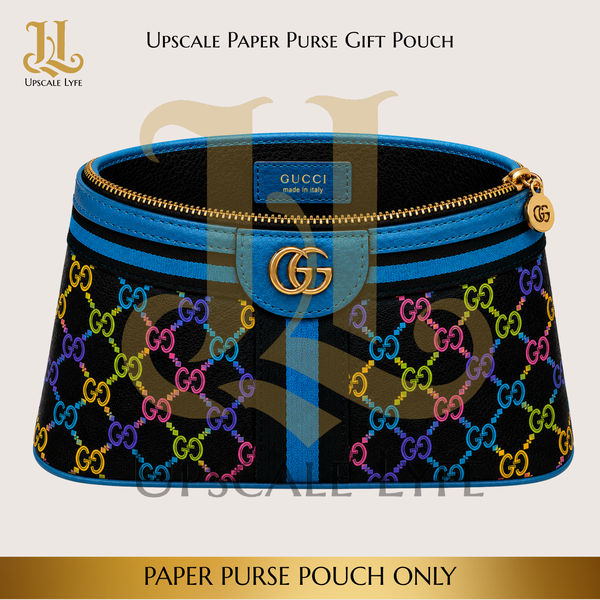 Signature Gucci Blue Flat or Standing Paper Purse Gift Greeting™