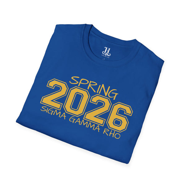Spring 2026 Sigma Gamma Rho Unisex Pledging Crossing Momento Softstyle T-Shirt, Sigma Gamma Rho, 1922
