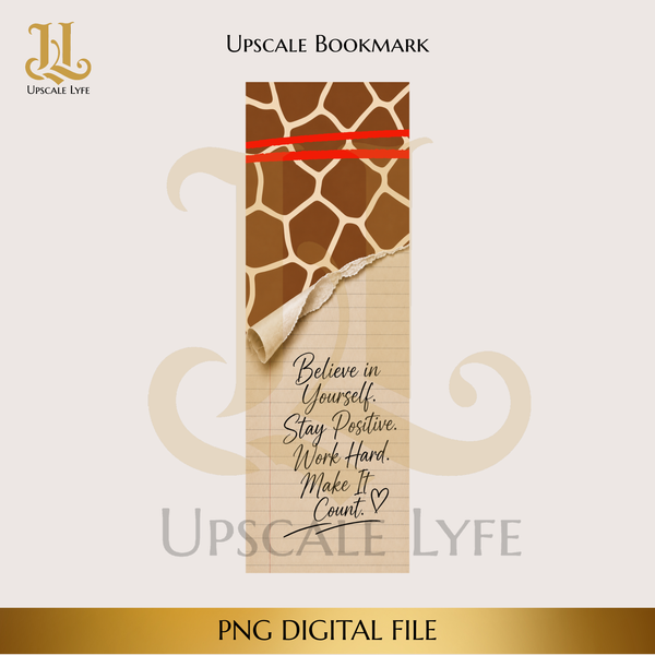 Giraffe Bookmark Template Digital Download PNG Instant Digital Only File