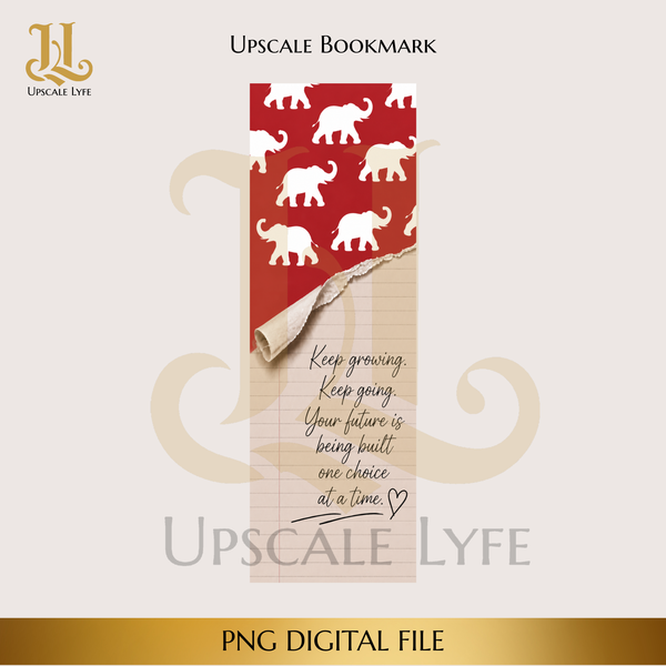 Elephant Bookmark Template Digital Download PNG Instant Digital Only File