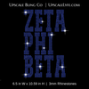 Zeta Phi Beta Ready-to-Press Rhinestone Bling Transfer
