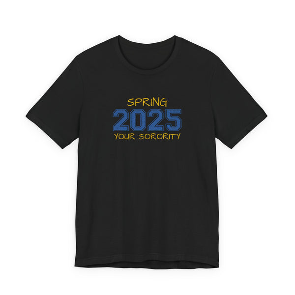 Sorority Semester and Crossing Year Personalized Embroidered T-Shirt