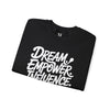 Inspirational Crewneck Sweatshirt, Cozy Motivational Sweater, Affirmation Gift for Her, Dream Empower Influence, Casual Everyday Wear, [...]