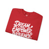 Inspirational Crewneck Sweatshirt, Cozy Motivational Sweater, Affirmation Gift for Her, Dream Empower Influence, Casual Everyday Wear, [...]