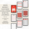 2025 Money Savings Challenge Digital Journal - Red