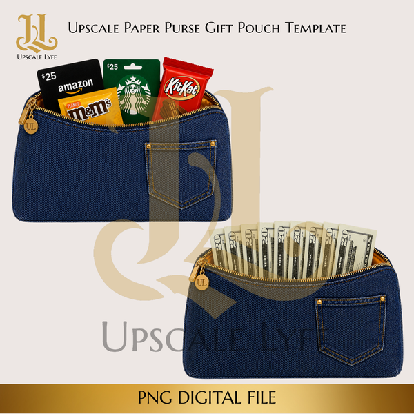 Jean Paper Purse Template Digital Download PNG Instant Digital Only File