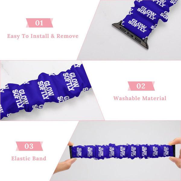 Blue Glow Softly Scrunchie Apple Watch Band
