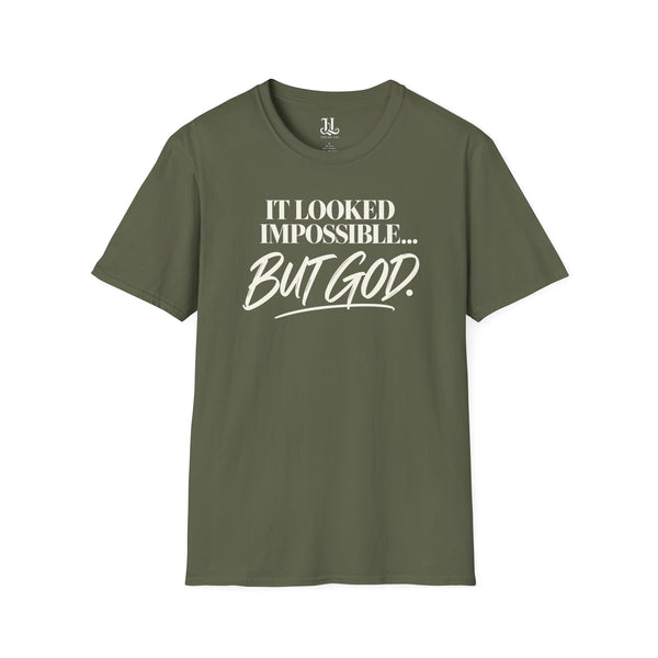 It Looked Impossible But God T-Shirt — Inspirational Christian Faith Tee