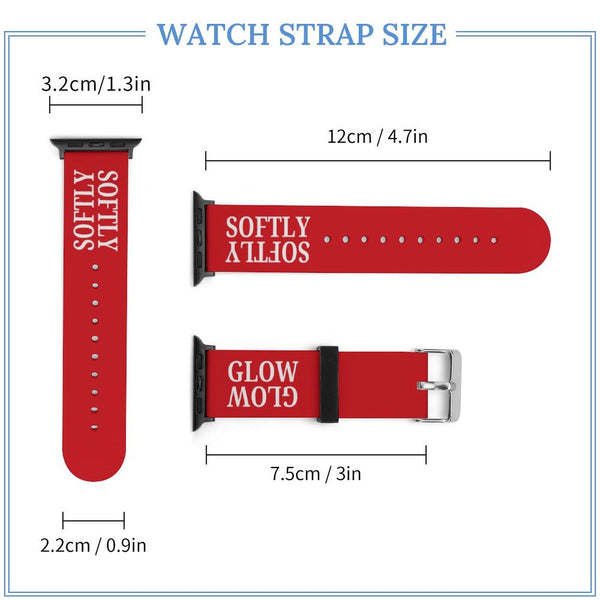 Red & White Glow Softly Silicone Apple Watch Band