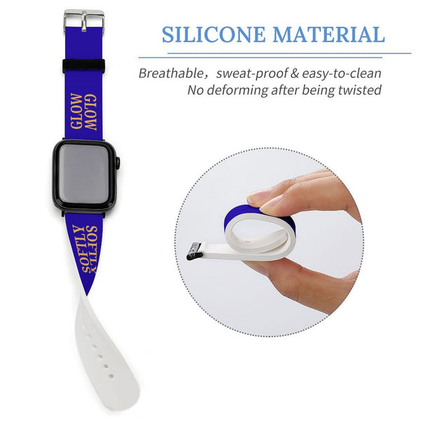 Blue & Gold Glow Softly Silicone Apple Watch Band