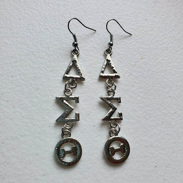 Silver Hanging Delta Earrings