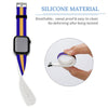 Blue and Gold Silicone Apple Watch Band