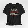 Black Mixed With Crimson & Cream Unisex Jersey Short Sleeve T-Shirt, Delta Sigma Theta Sorority, 1913