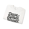Inspirational Crewneck Sweatshirt, Cozy Motivational Sweater, Affirmation Gift for Her, Dream Empower Influence, Casual Everyday Wear, [...]