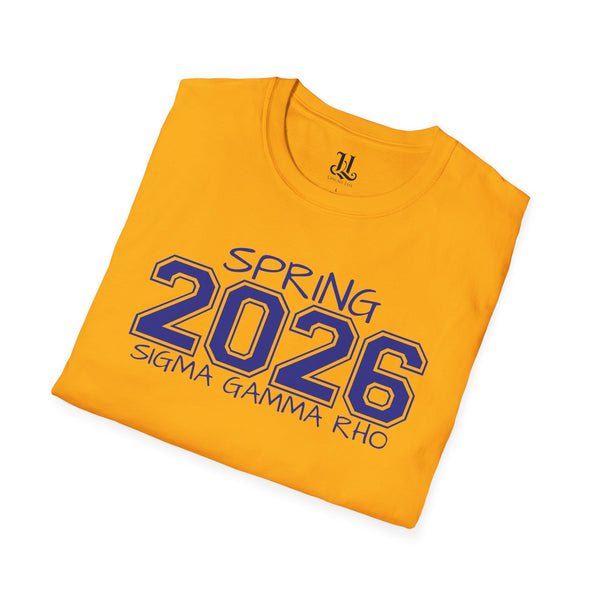 Spring 2026 Sigma Gamma Rho Unisex Pledging Crossing Momento Softstyle T-Shirt, Sigma Gamma Rho, 1922