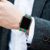 Pink and Green Silicone Apple Watch Band