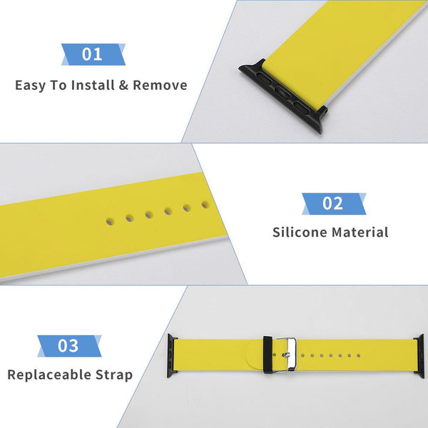 Yellow Silicone Apple Watch Band