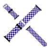 Blue & White Checkered Silicone Apple Watch Band