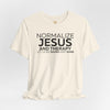 Normalize Jesus and Therapy Unisex Jersey Short Sleeve T-Shirt, Inspirational