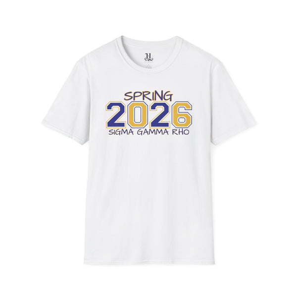 Spring 2026 Sigma Gamma Rho Unisex Pledging Crossing Momento Softstyle T-Shirt, Sigma Gamma Rho, 1922