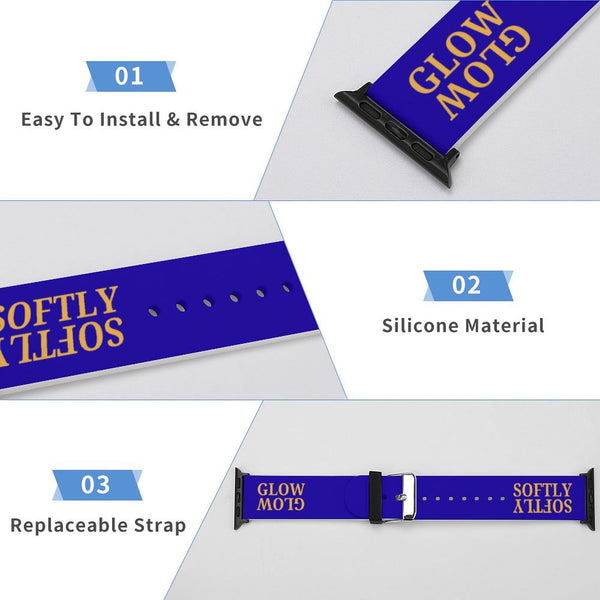 Blue & Gold Glow Softly Silicone Apple Watch Band