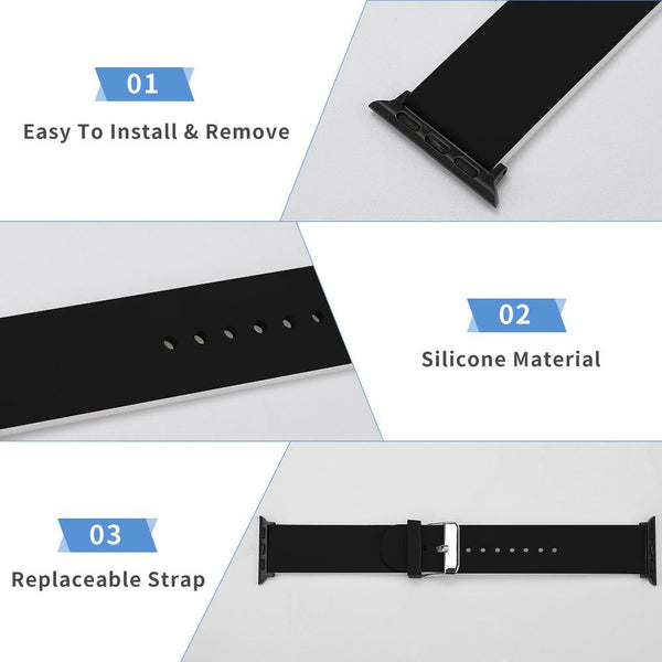 Black Silicone Apple Watch Band
