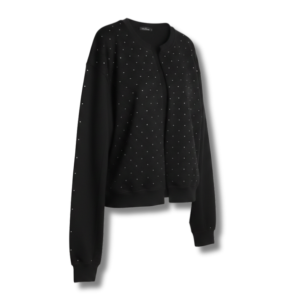 Rhinestone Sweatshirt Jacket