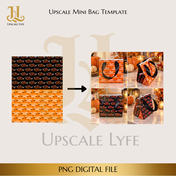 Happy Halloween Mini Gift Bag Printable Design | DIY Paper Gift Bag | Instant Download | Upscale Creations