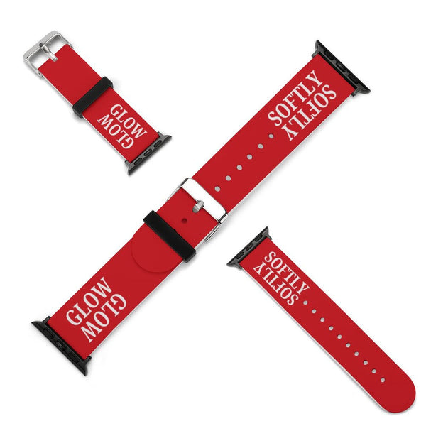 Red & White Glow Softly Silicone Apple Watch Band