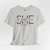 She Is Worthy Softstyle Jersey Short Sleeve T-Shirt Movitivational, Inspirational Tee