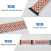 Multi-Colored Checkered Silicone Apple Watch Band