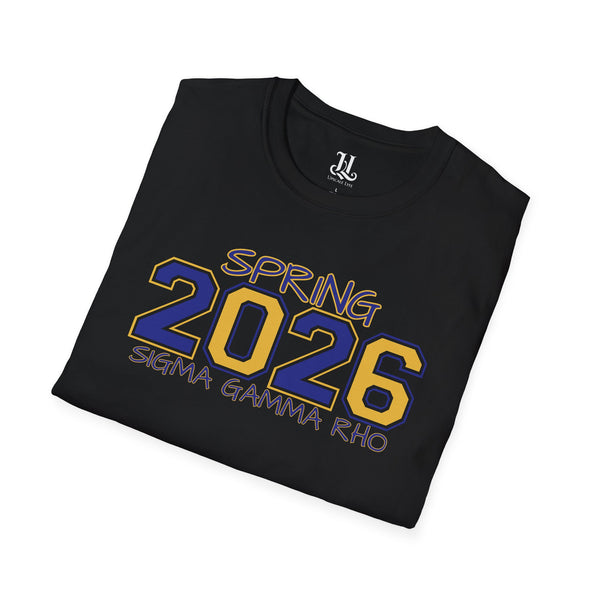 Spring 2026 Sigma Gamma Rho Unisex Pledging Crossing Momento Softstyle T-Shirt, Sigma Gamma Rho, 1922