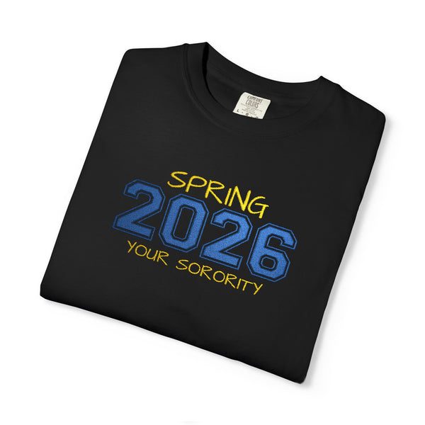 Sorority Semester and Crossing Year Personalized Embroidered T-Shirt