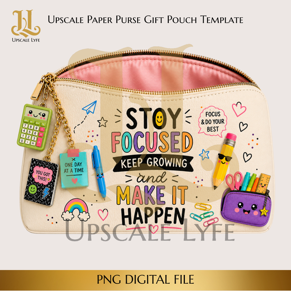 School Paper Purse Template Digital Download PNG Instant Digital Only File