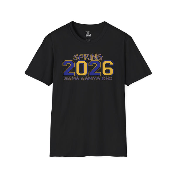 Spring 2026 Sigma Gamma Rho Unisex Pledging Crossing Momento Softstyle T-Shirt, Sigma Gamma Rho, 1922