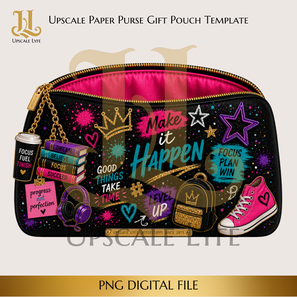 School Paper Purse Template Digital Download PNG Instant Digital Only File