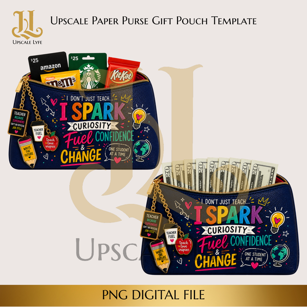 Educator Paper Purse Template Digital Download PNG Instant Digital Only File